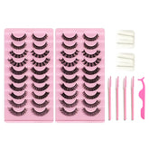 10*2 Pairs DD Curl Lashes Set Eyelid Tape & Glue